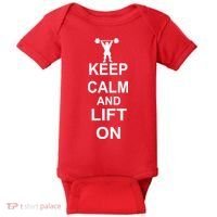 Keep Calm And Lift On Baby Bodysuit thumb 0