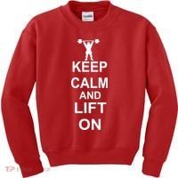 Keep Calm And Lift On Kids Sweatshirt thumb 0