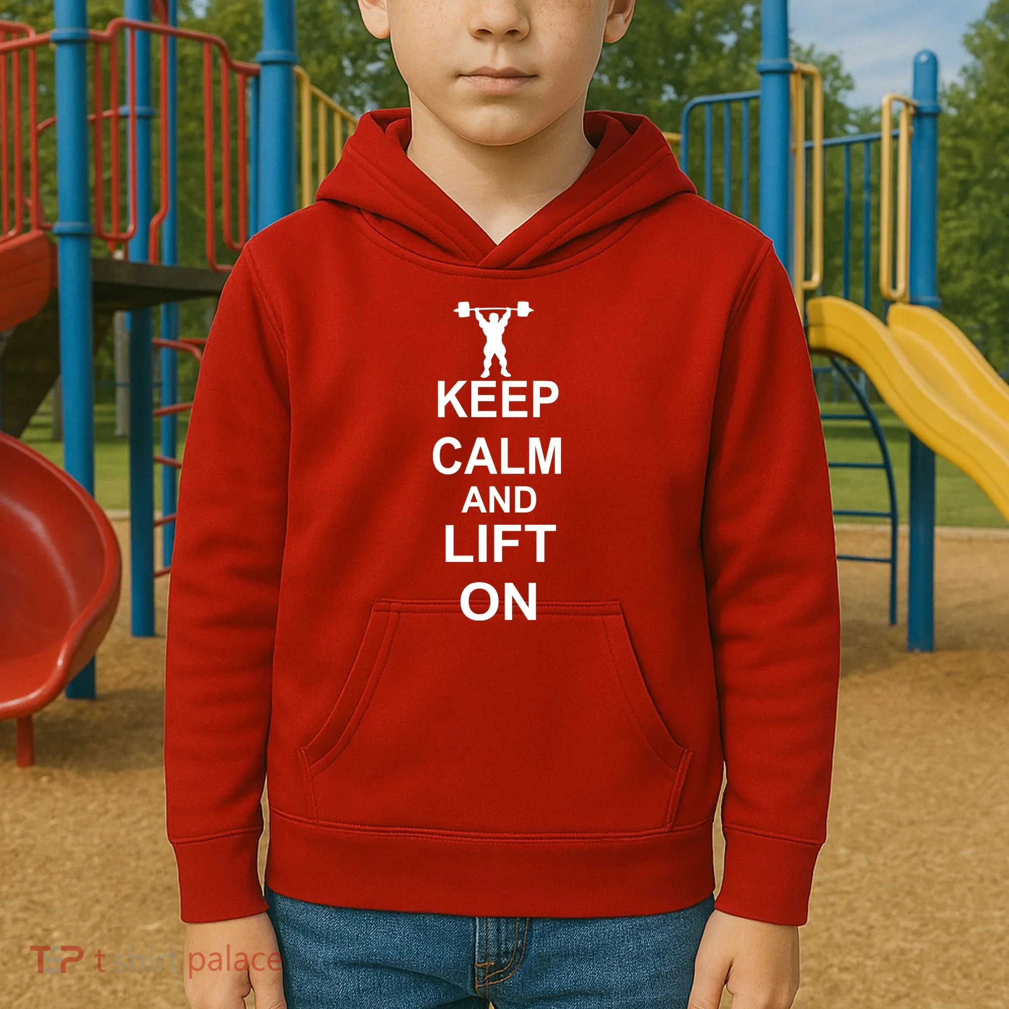 Keep Calm And Lift On Kids Hoodie