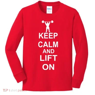 Keep Calm And Lift On Kids Long Sleeve Shirt