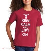 Keep Calm And Lift On Kids T-Shirt thumb 2