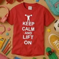 Keep Calm And Lift On Kids T-Shirt thumb 3