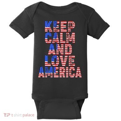Keep Calm and Love America Baby Bodysuit
