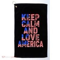 Keep Calm and Love America Golf Towel thumb 0