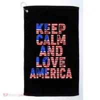 Keep Calm and Love America Golf Towel thumb 0
