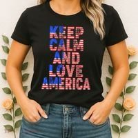 Keep Calm and Love America Women's T-Shirt thumb 2