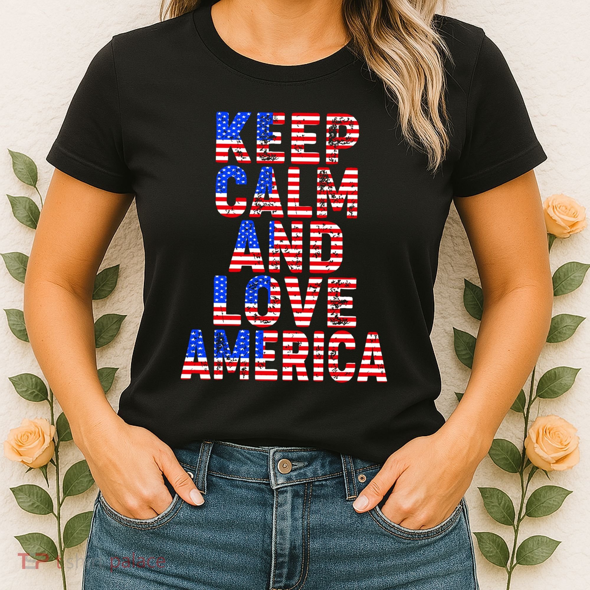 Keep Calm and Love America Women's T-Shirt