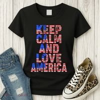 Keep Calm and Love America Women's T-Shirt thumb 3