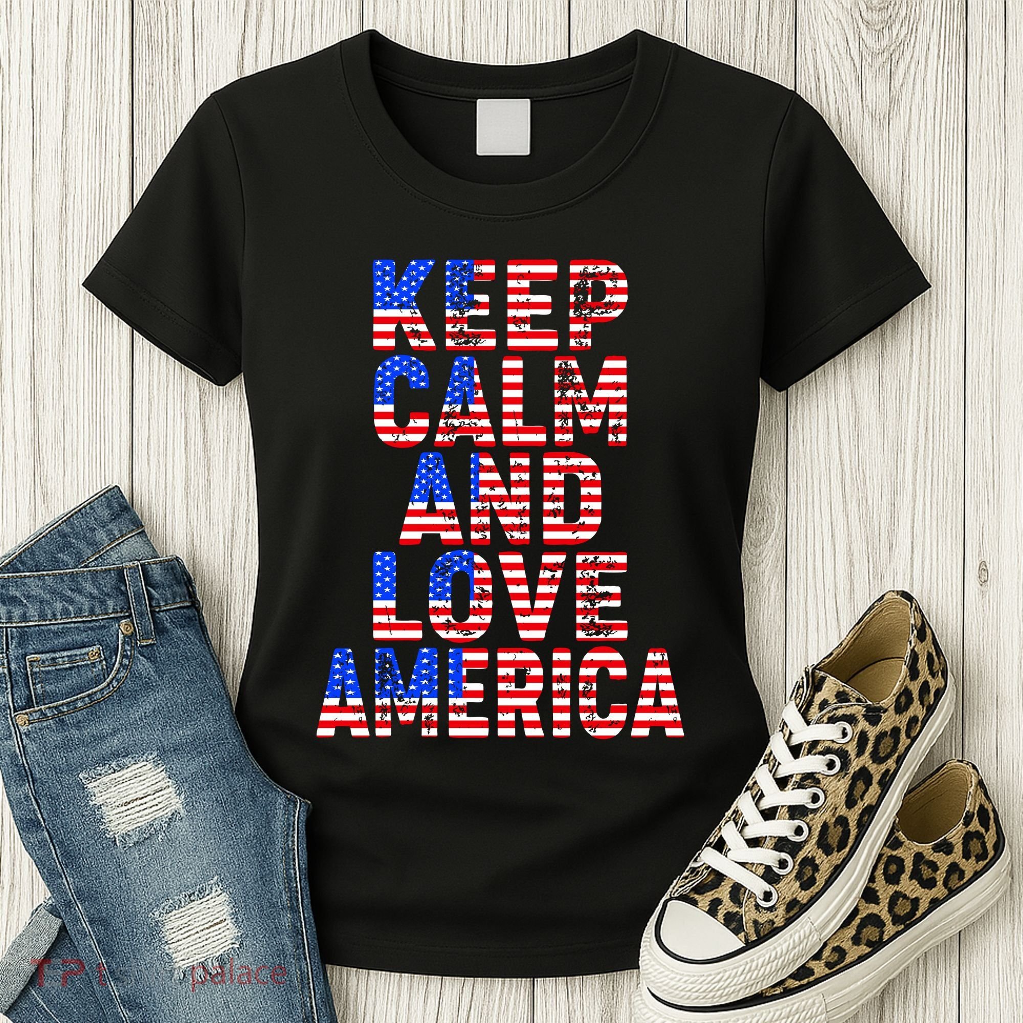 Keep Calm and Love America Women's T-Shirt