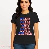 Keep Calm and Love America Women's T-Shirt thumb 4