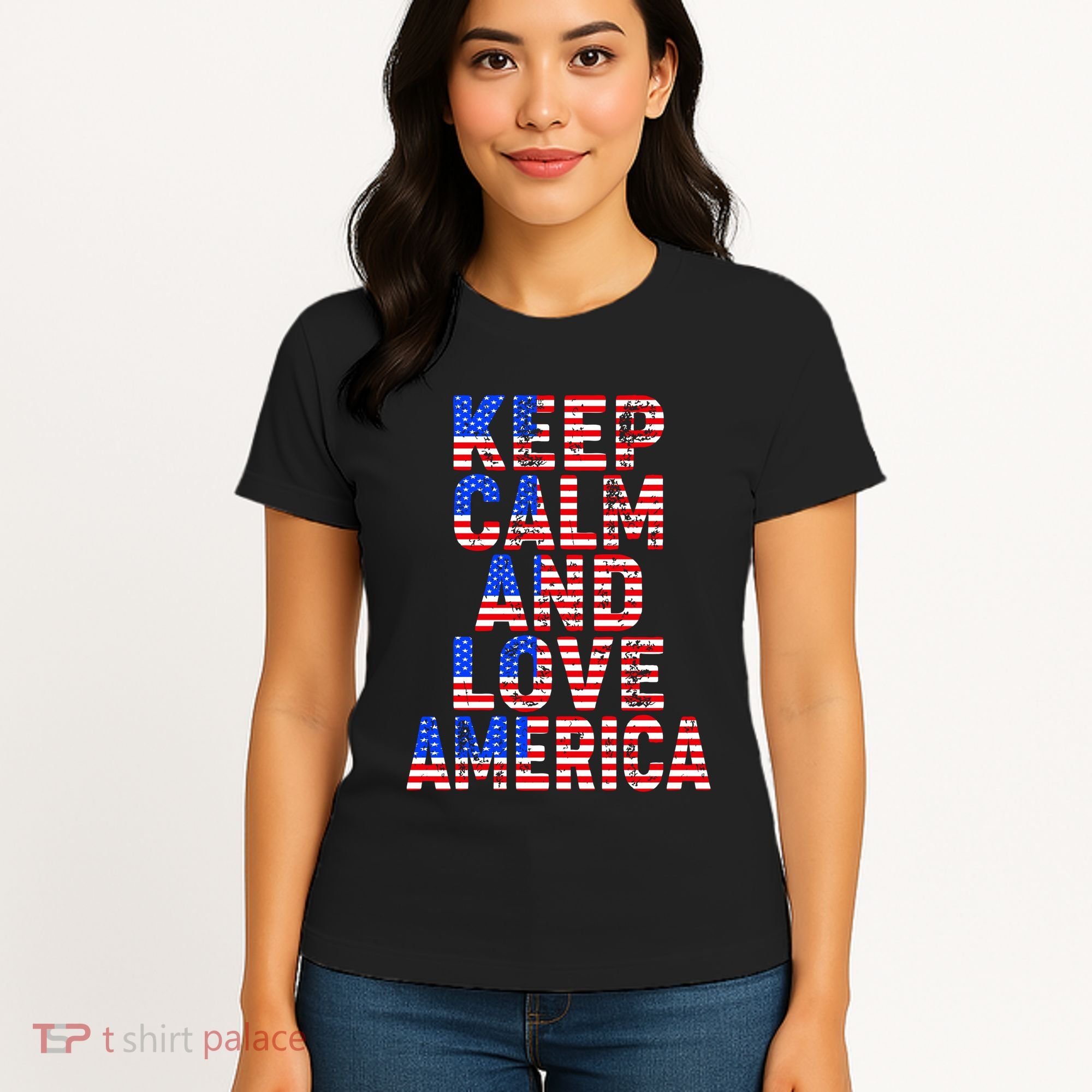 Keep Calm and Love America Women's T-Shirt
