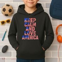 Keep Calm and Love America Kids Hoodie thumb 2