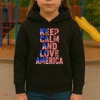 Keep Calm and Love America Kids Hoodie thumb 3