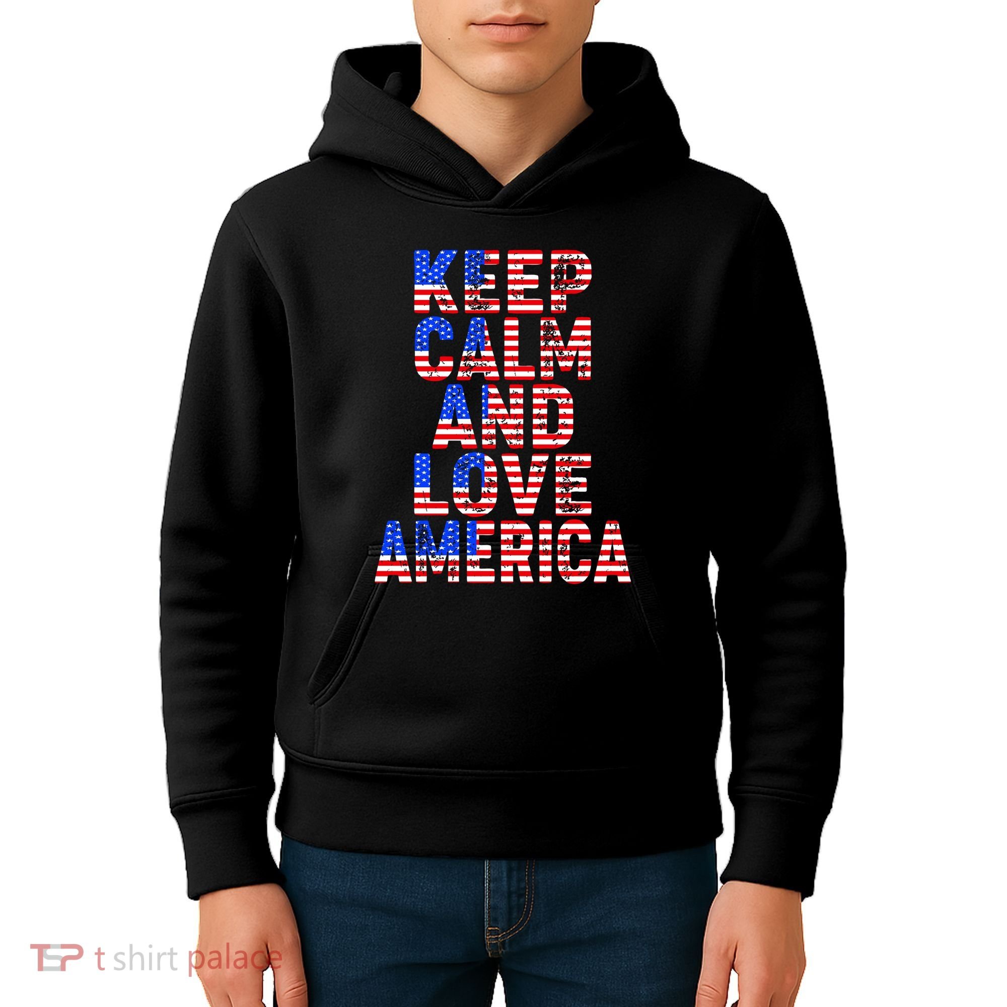 Keep Calm and Love America Kids Hoodie