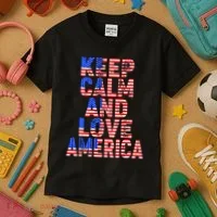 Keep Calm and Love America Kids T-Shirt thumb 3