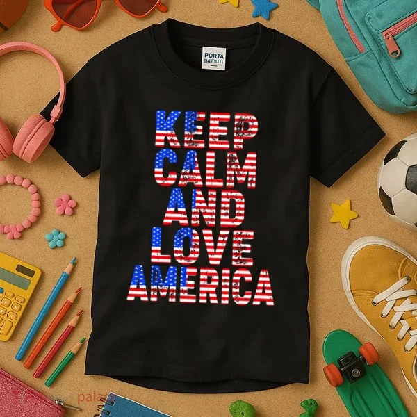 Keep Calm and Love America Kids T-Shirt