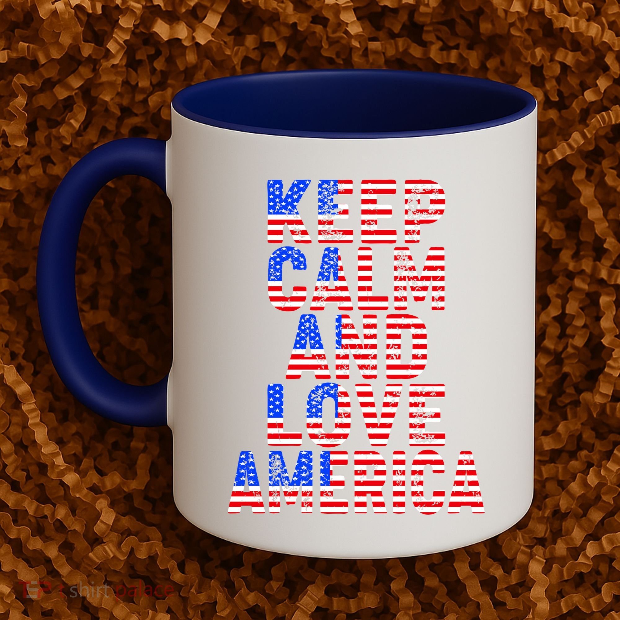 Keep Calm and Love America Coffee Mug