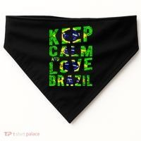 Keep Calm and Love Brazil USA-Made Doggie Bandana thumb 0