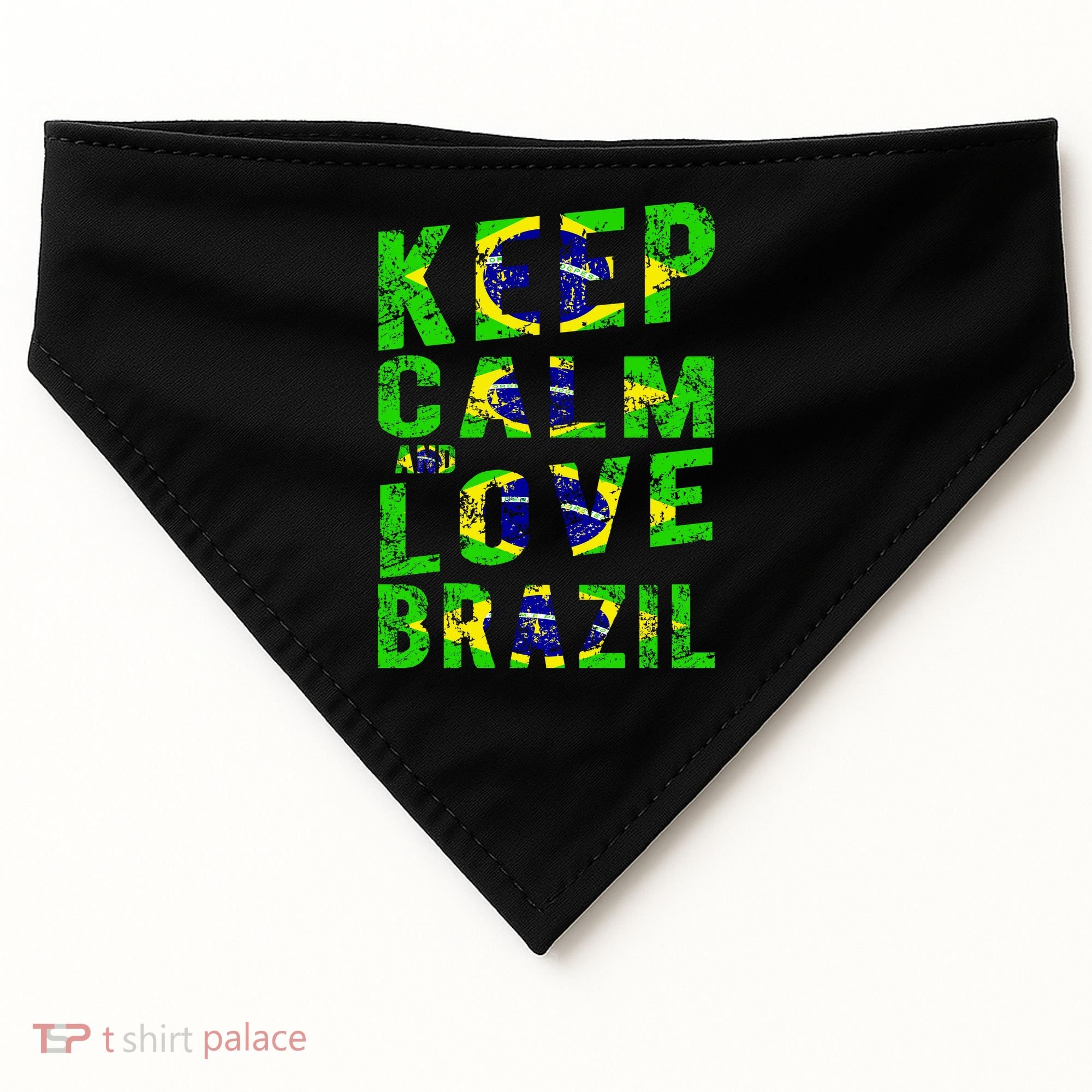 Keep Calm and Love Brazil USA-Made Doggie Bandana