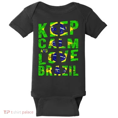 Keep Calm and Love Brazil Baby Bodysuit