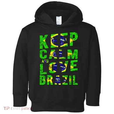 Keep Calm and Love Brazil Toddler Hoodie