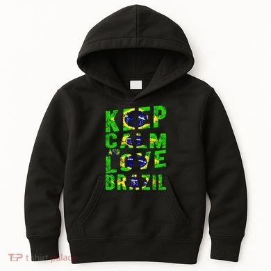 Keep Calm and Love Brazil Kids Hoodie