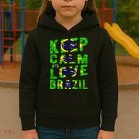 Keep Calm and Love Brazil Kids Hoodie thumb 3