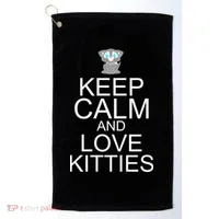 Keep Calm And Love Kitties Golf Towel thumb 0