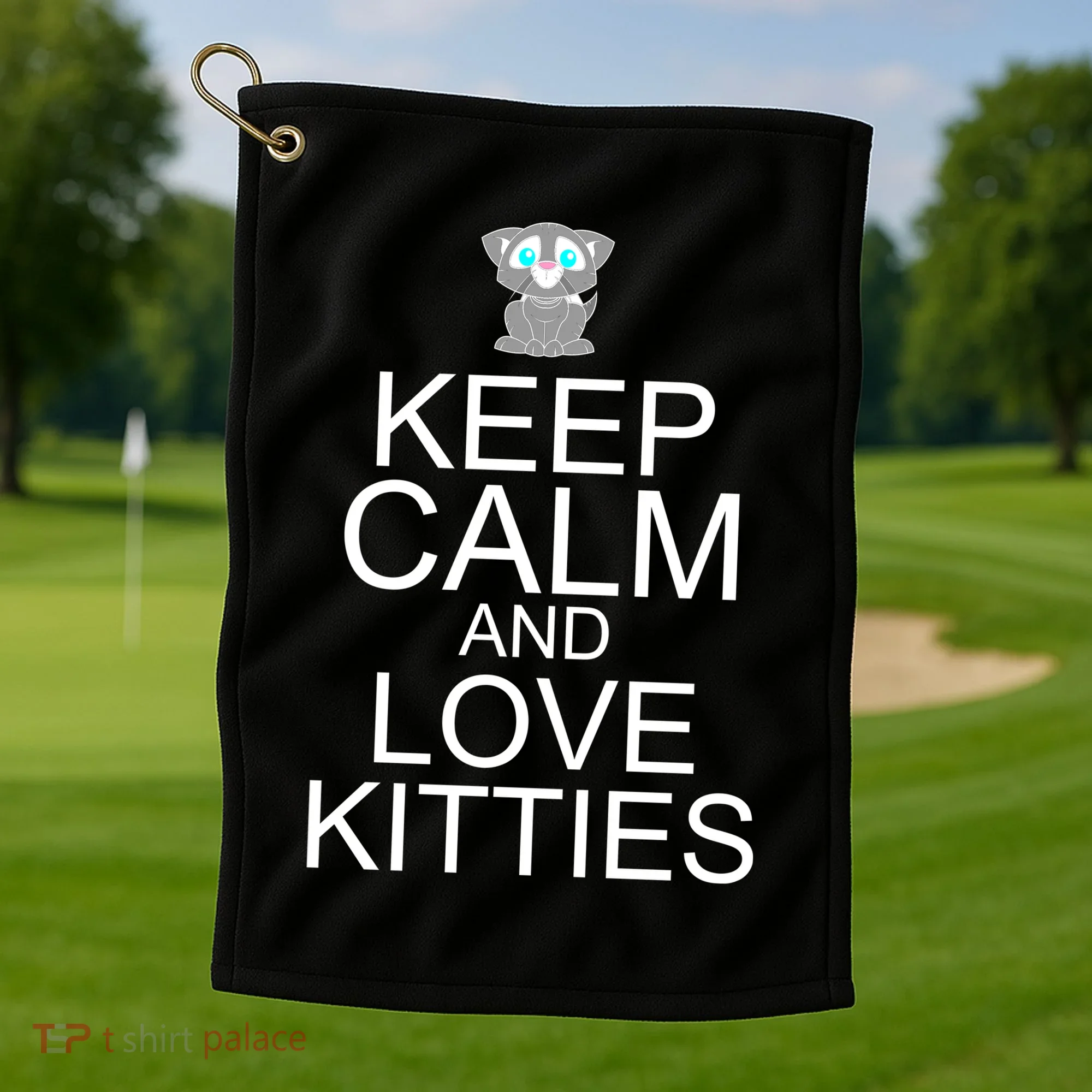 Keep Calm And Love Kitties Golf Towel
