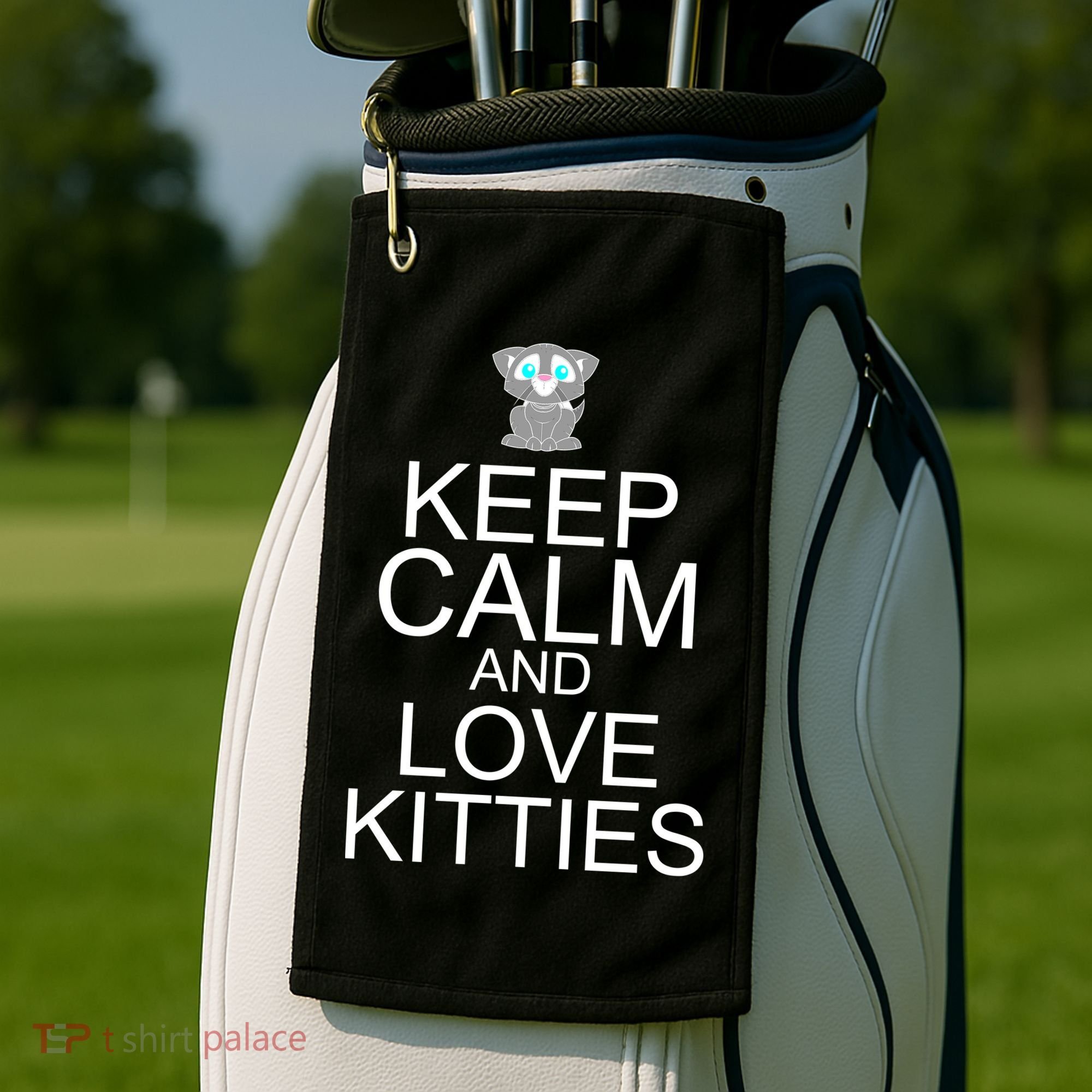 Keep Calm And Love Kitties Golf Towel