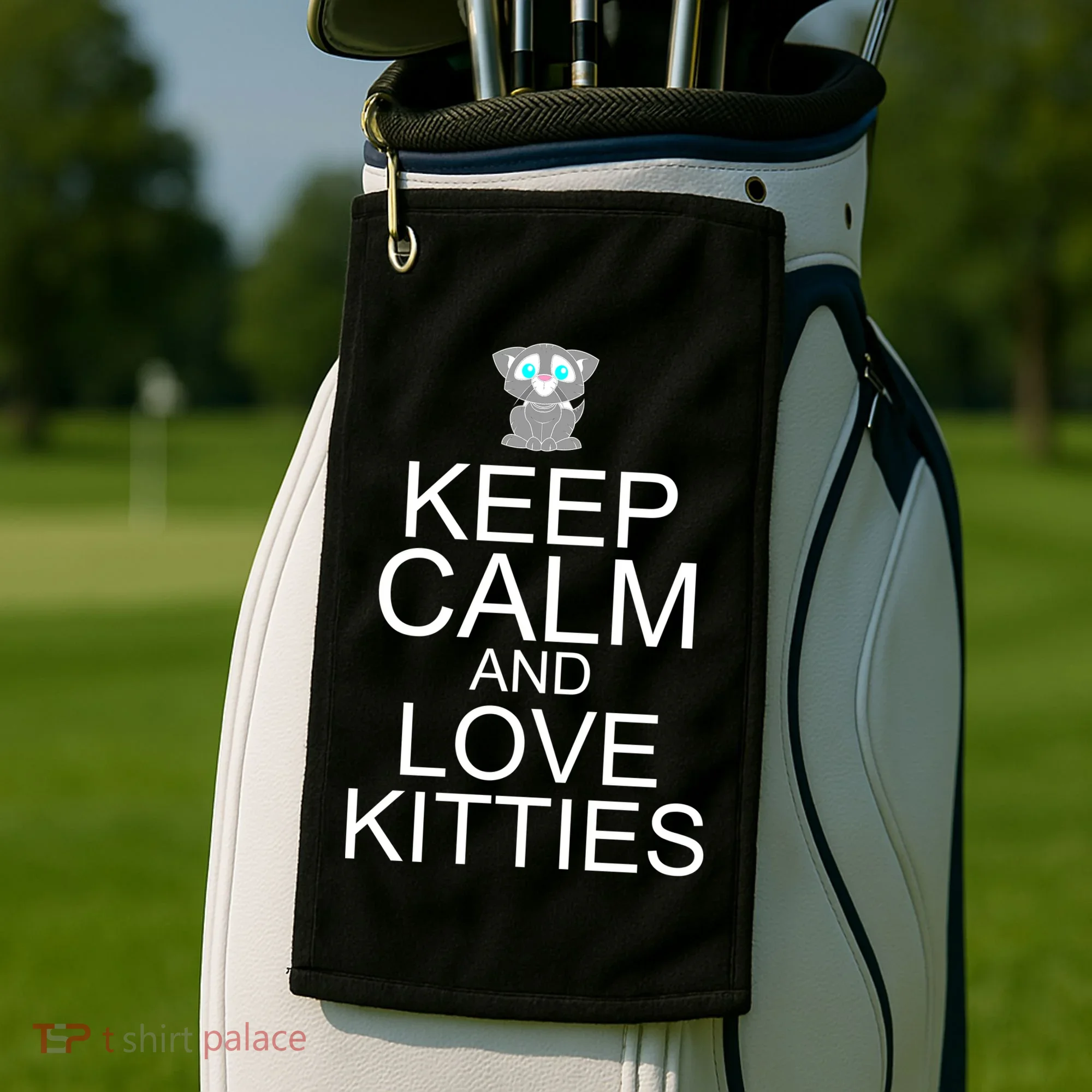 Keep Calm And Love Kitties Golf Towel