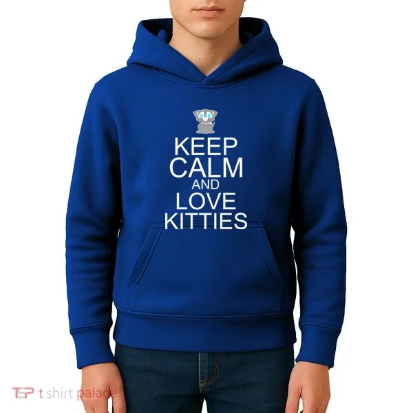 Keep Calm And Love Kitties Kids Hoodie