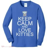 Keep Calm And Love Kitties Kids Long Sleeve Shirt thumb 0