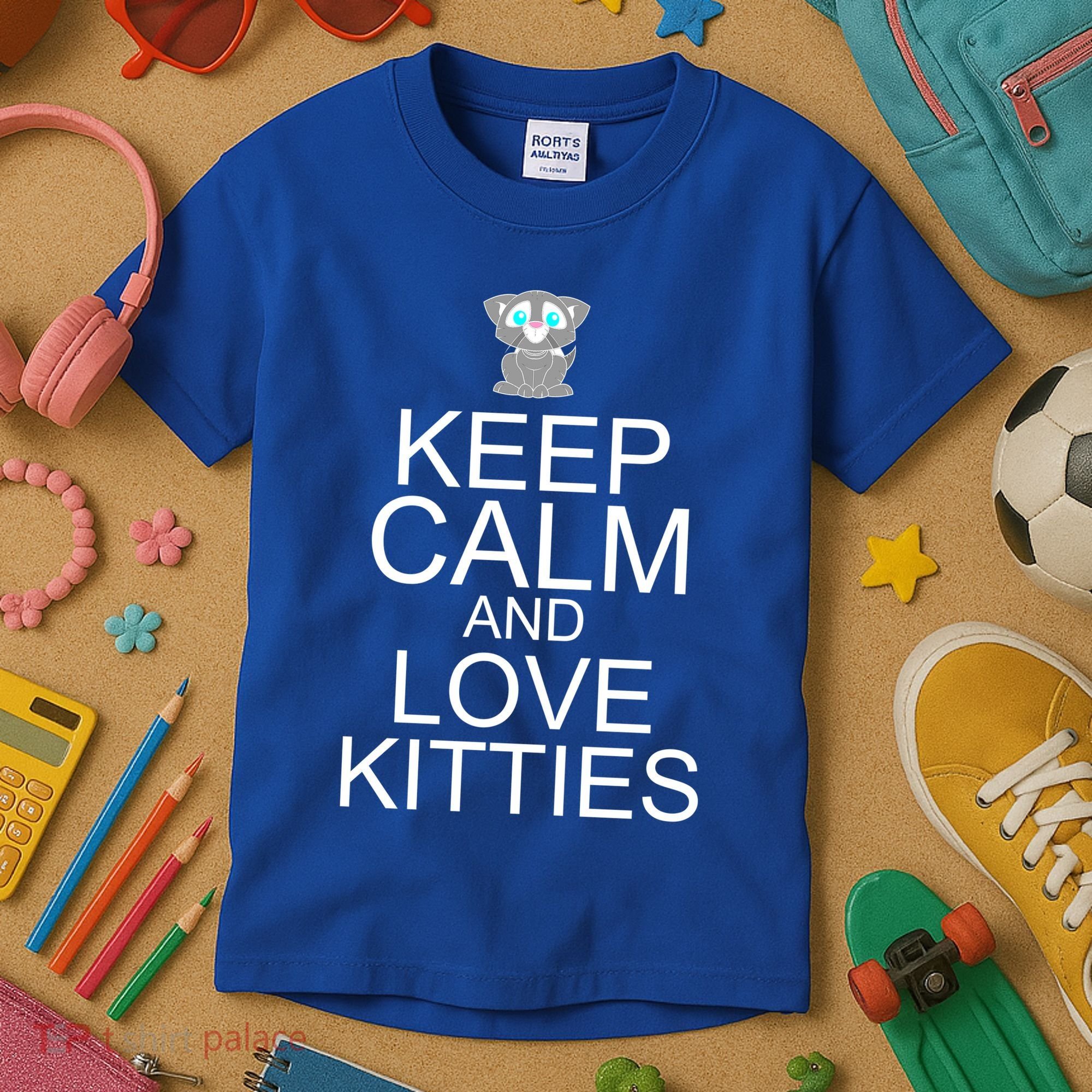 Keep Calm And Love Kitties Kids T-Shirt