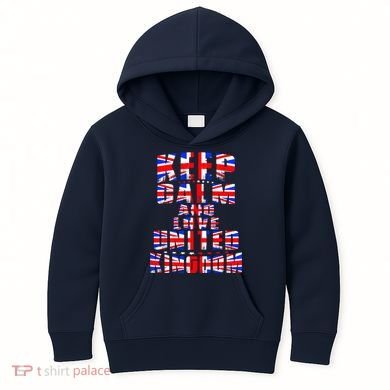 Keep Calm and Love United Kingdom Kids Hoodie