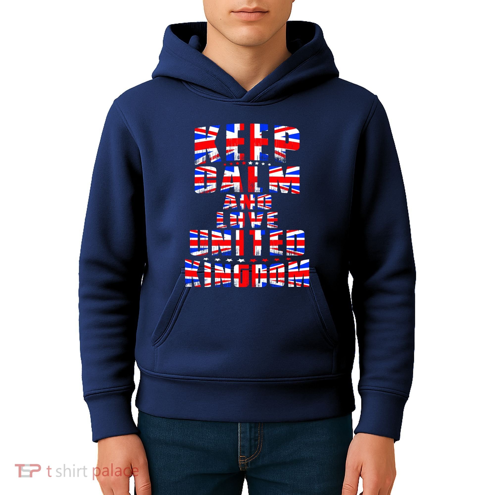 Keep Calm and Love United Kingdom Kids Hoodie