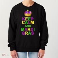 Keep Calm and Mardi Gras Crown New Orleans Women's Sweatshirt thumb 0