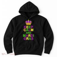 Keep Calm and Mardi Gras Crown New Orleans Hoodie thumb 0