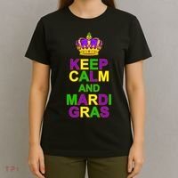 Keep Calm and Mardi Gras Crown New Orleans T-Shirt thumb 4
