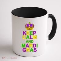 Keep Calm and Mardi Gras Crown New Orleans Coffee Mug thumb 1