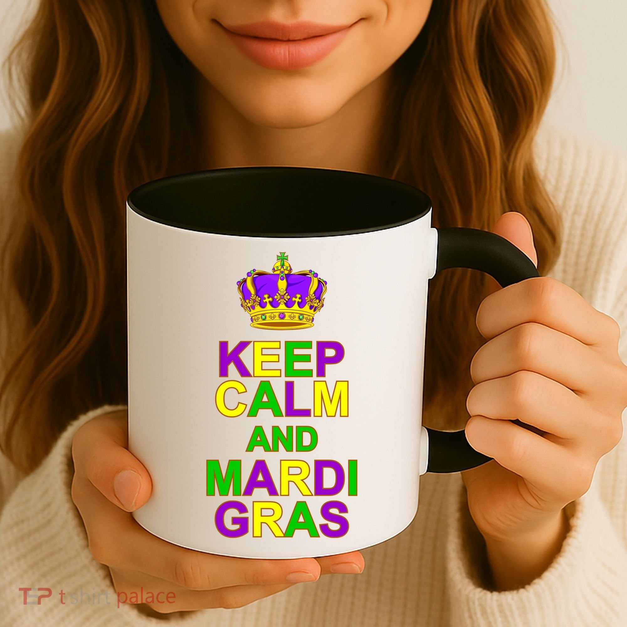 Keep Calm and Mardi Gras Crown New Orleans Coffee Mug