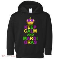 Keep Calm and Mardi Gras Crown New Orleans Toddler Hoodie thumb 0