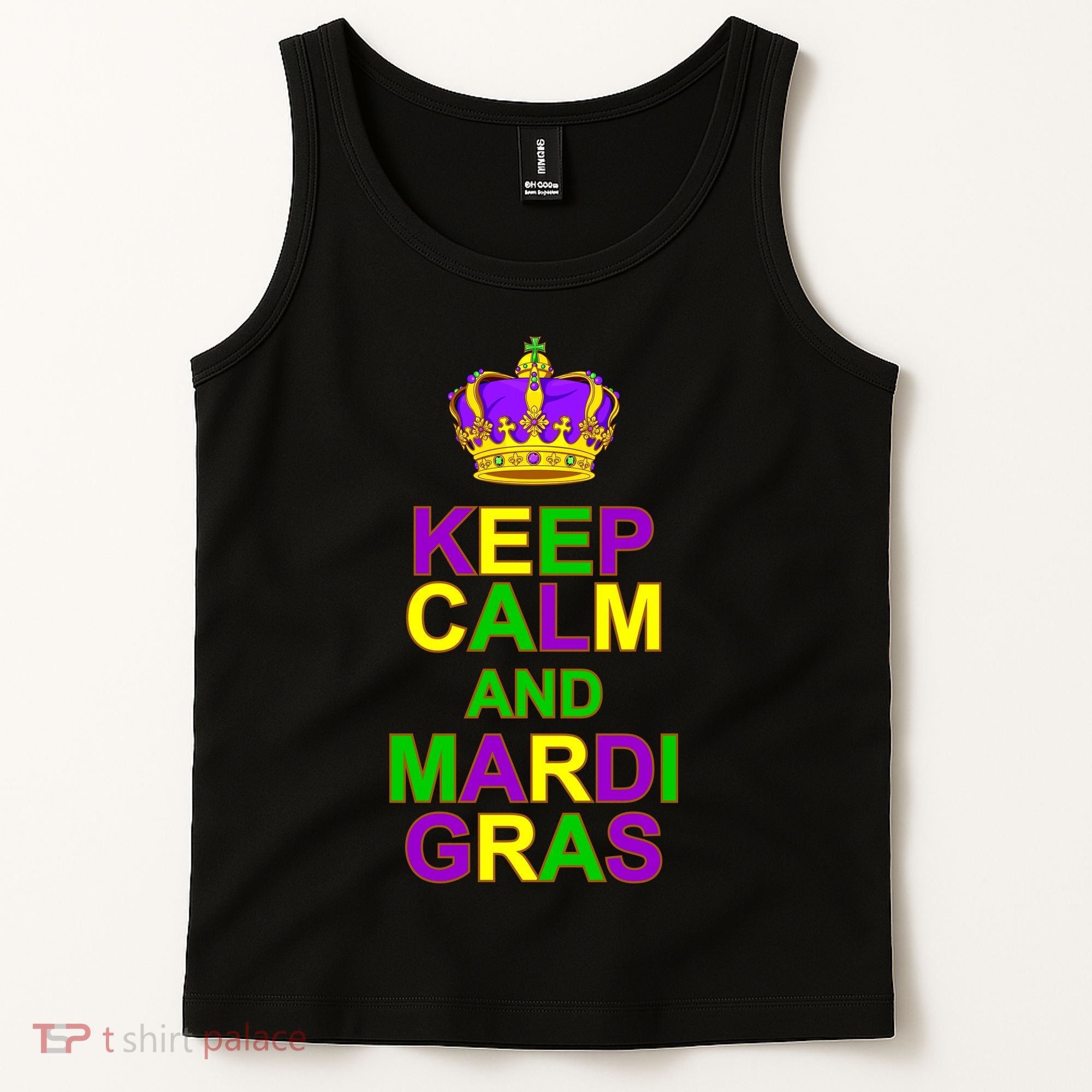 Keep Calm and Mardi Gras Crown New Orleans Tank Top