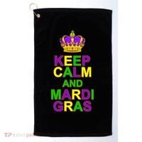 Keep Calm and Mardi Gras Crown New Orleans Golf Towel thumb 0