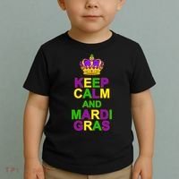 Keep Calm and Mardi Gras Crown New Orleans Toddler T-Shirt thumb 2