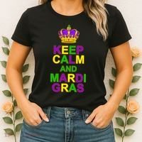 Keep Calm and Mardi Gras Crown New Orleans Women's T-Shirt thumb 2