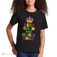 Keep Calm and Mardi Gras Crown New Orleans Kids T-Shirt thumb 2