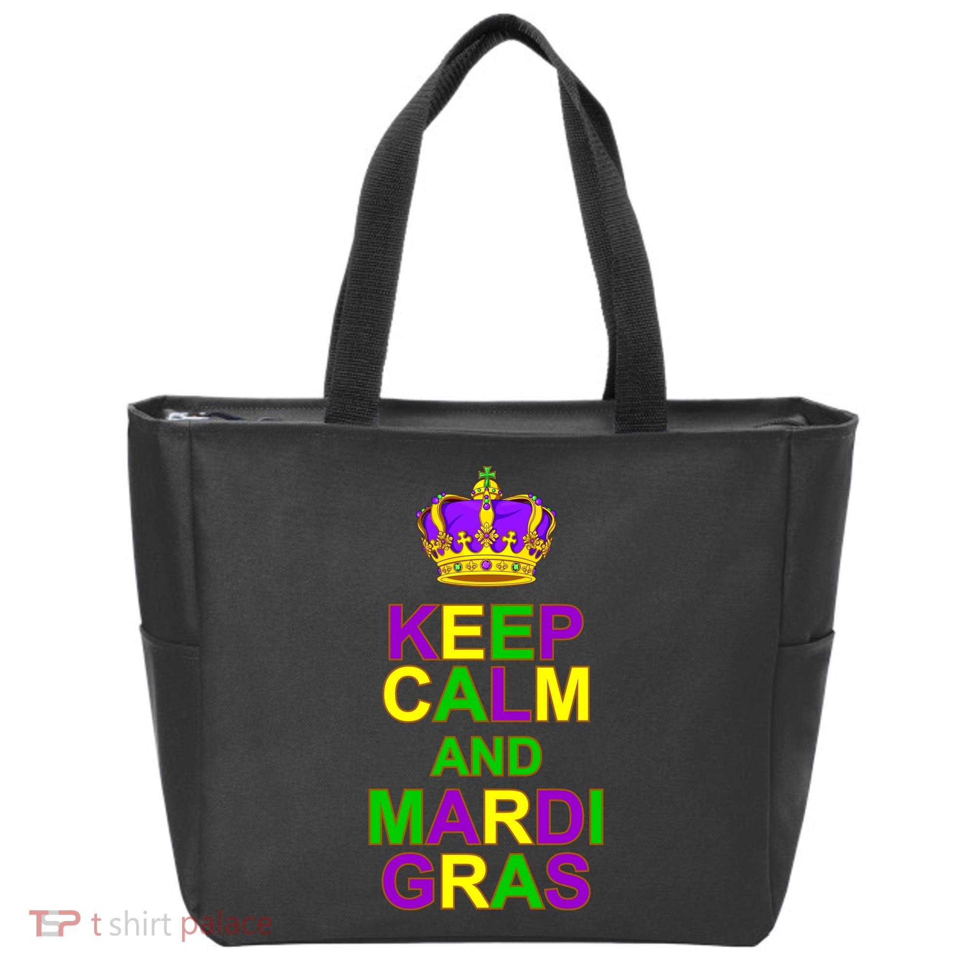 Keep Calm and Mardi Gras Crown New Orleans Tote Bag