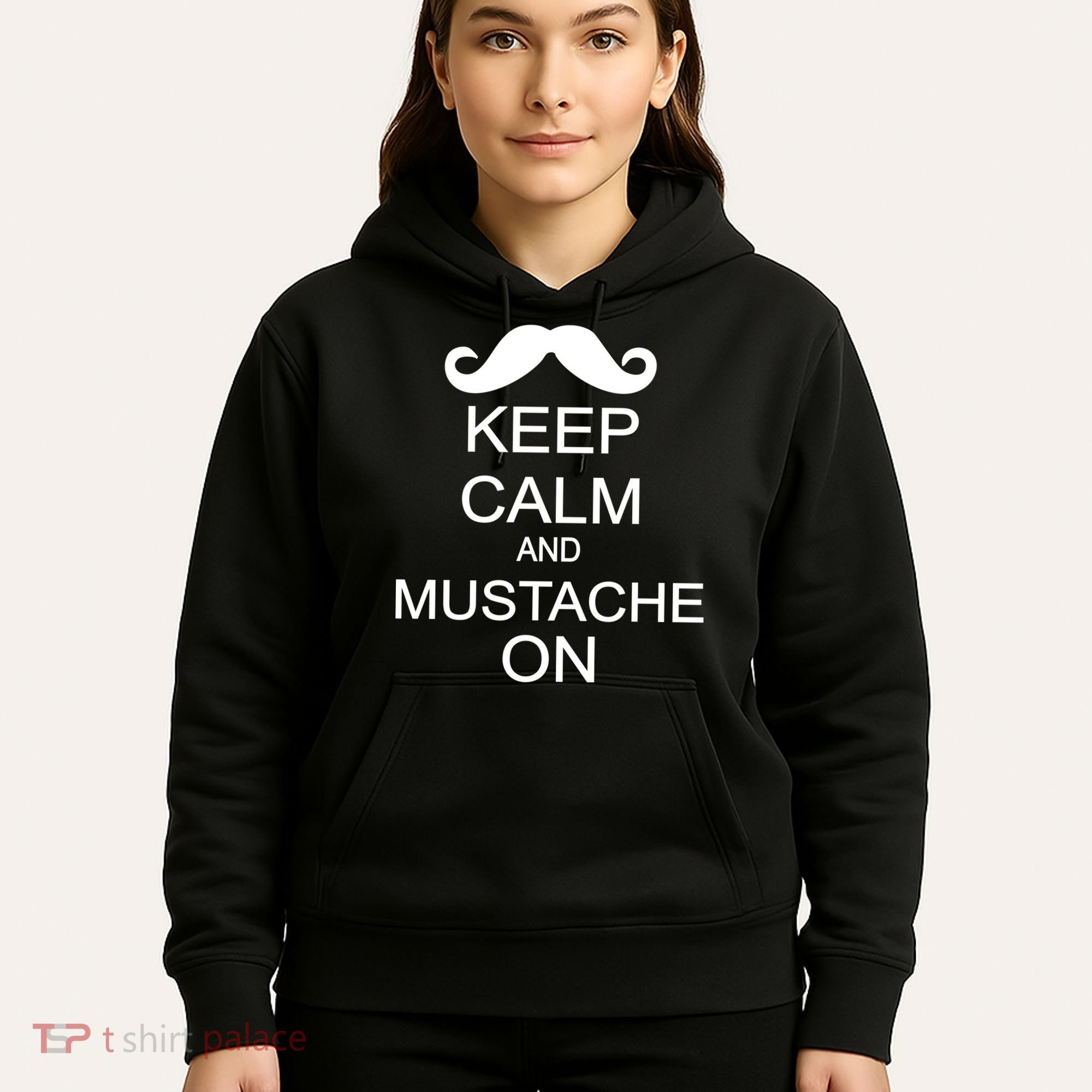 Keep Calm And Mustache On Hoodie