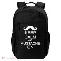 Keep Calm And Mustache On Backpack thumb 0